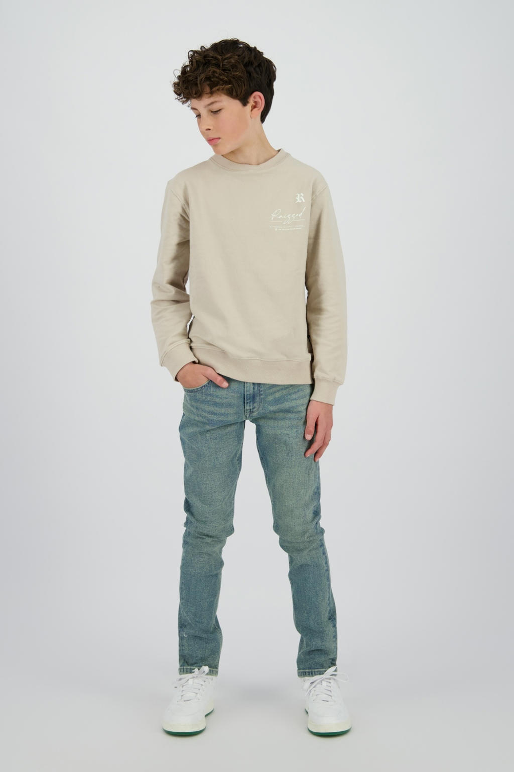 Medium blue denim jongens Raizzed slim fit jeans met regular waist en effen