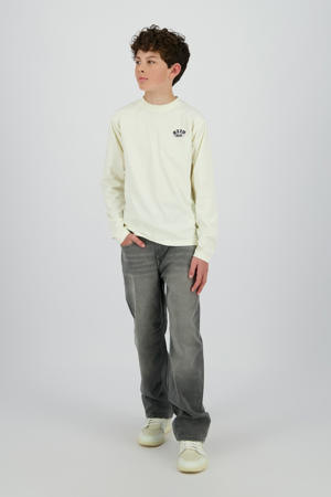 loose fit straight leg jeans grey denim