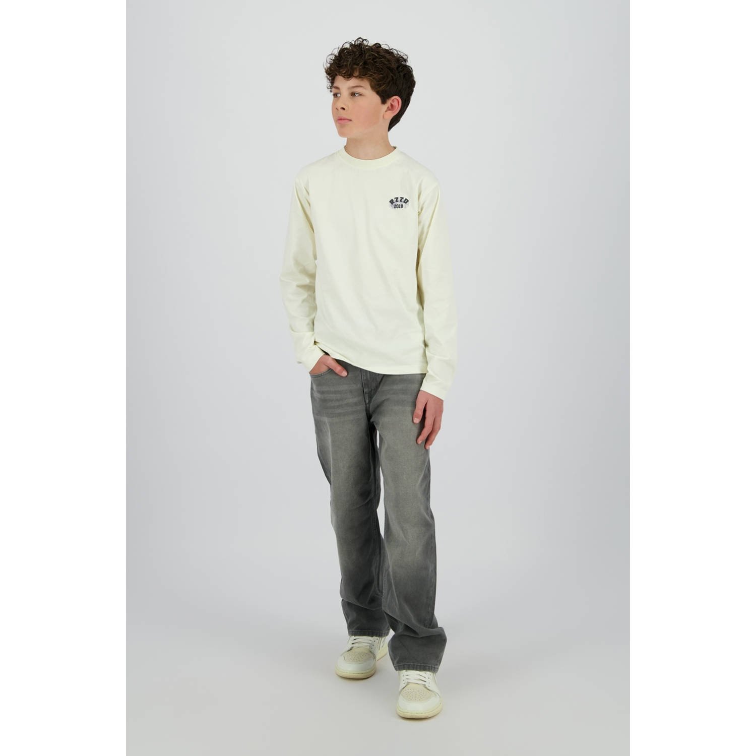Raizzed loose fit straight leg jeans grey denim