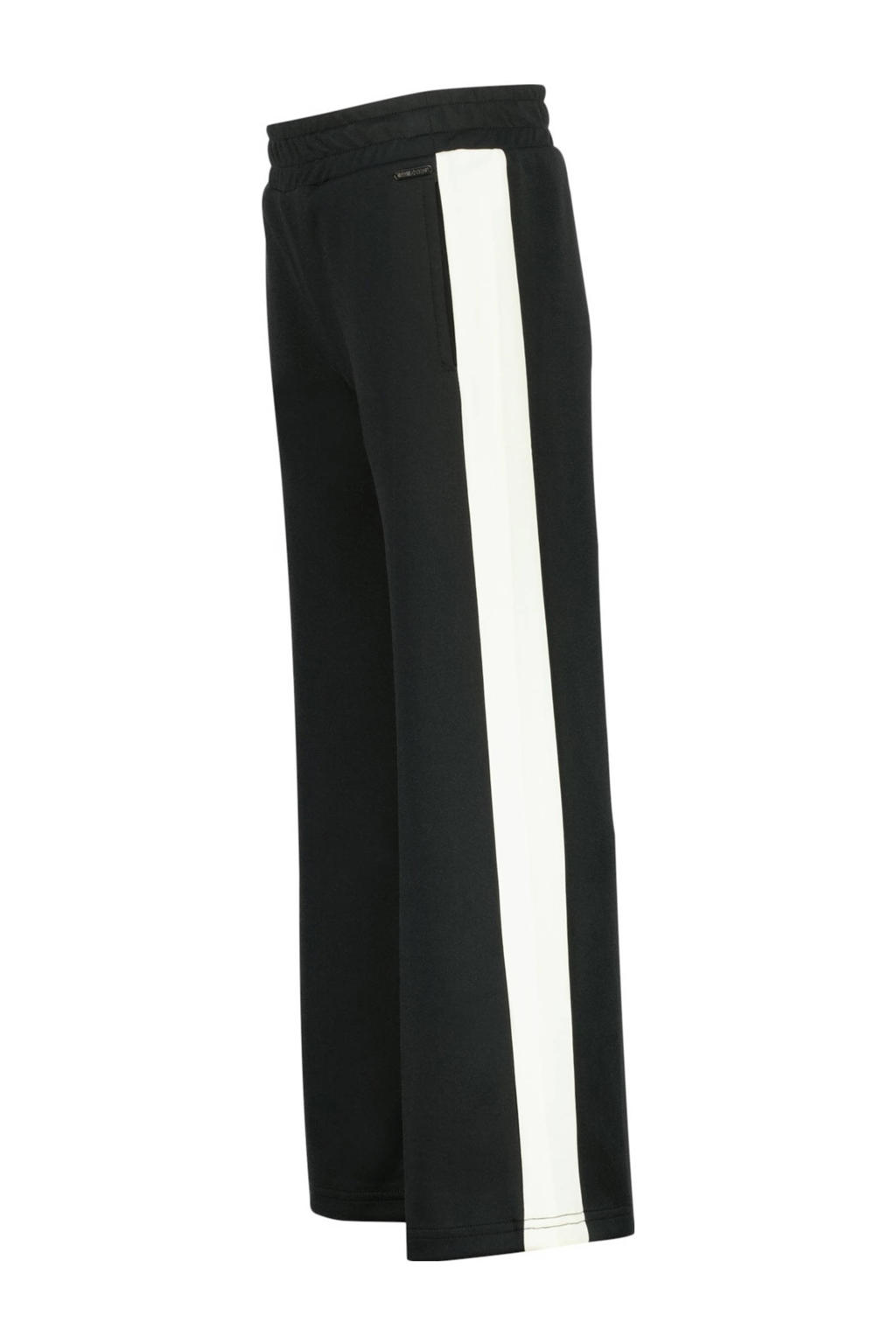 Zwart en witte meisjes Raizzed wide leg casual broek van stretchkatoen