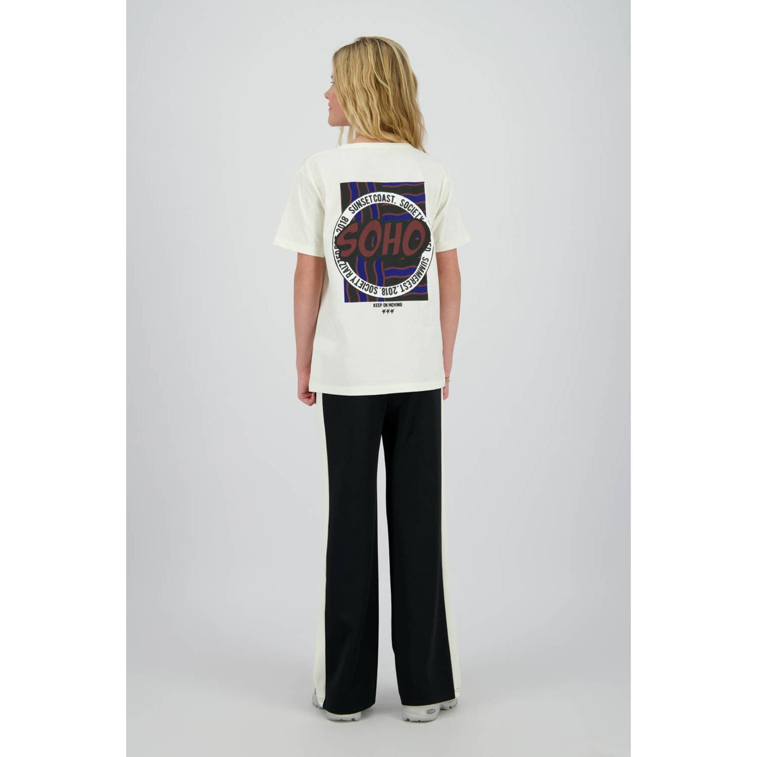 Raizzed wide leg casual broek zwart