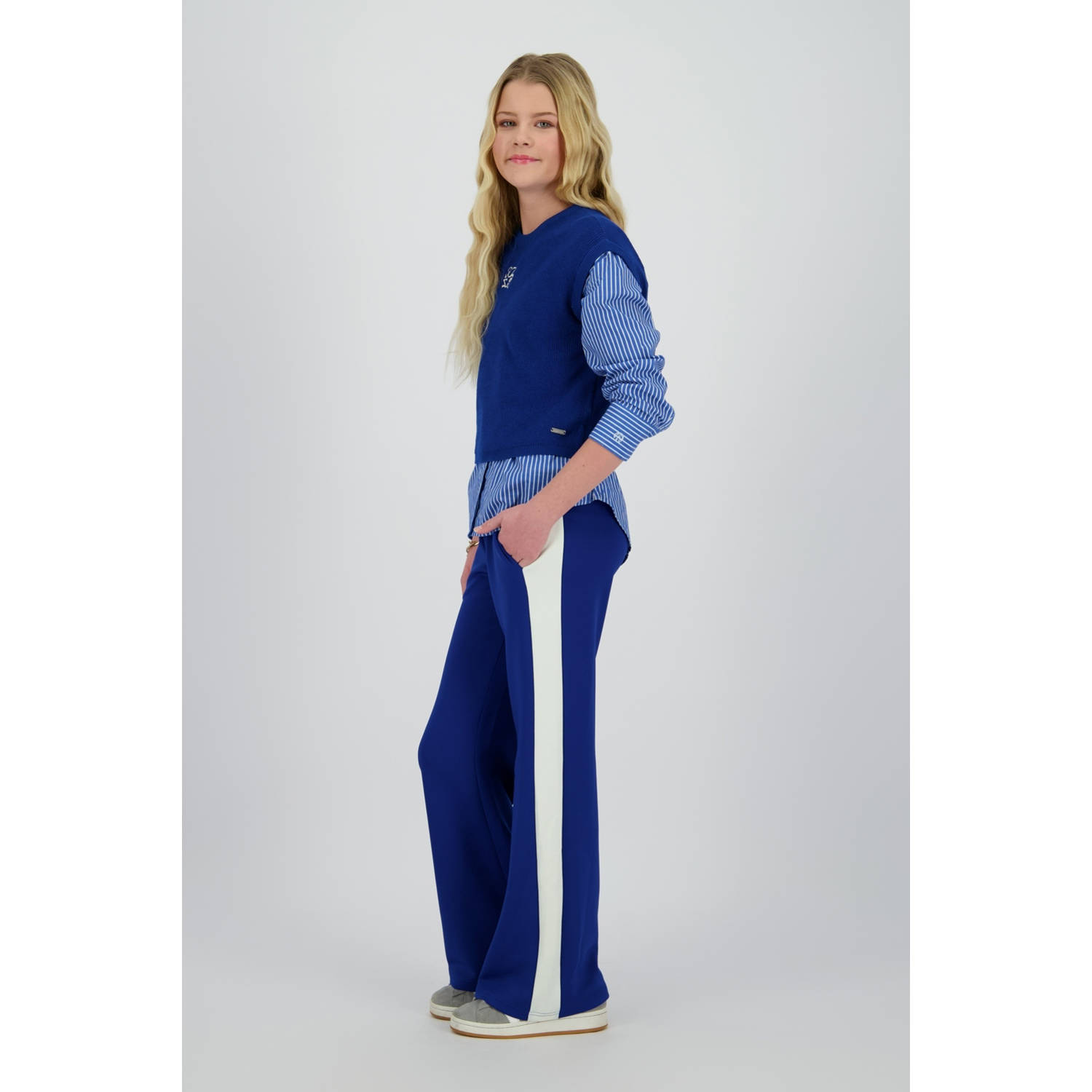 Raizzed wide leg casual broek blauw
