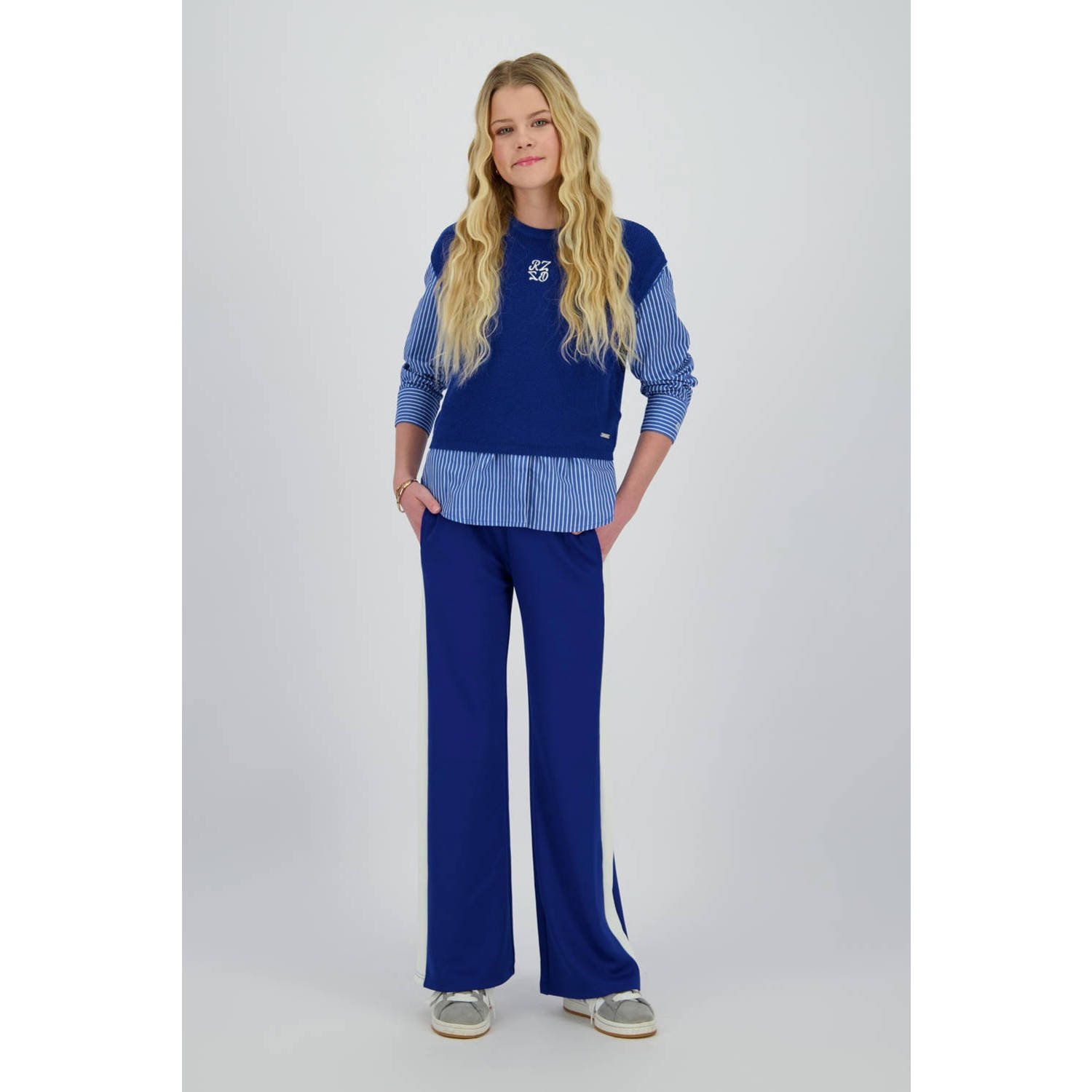 Raizzed wide leg casual broek blauw