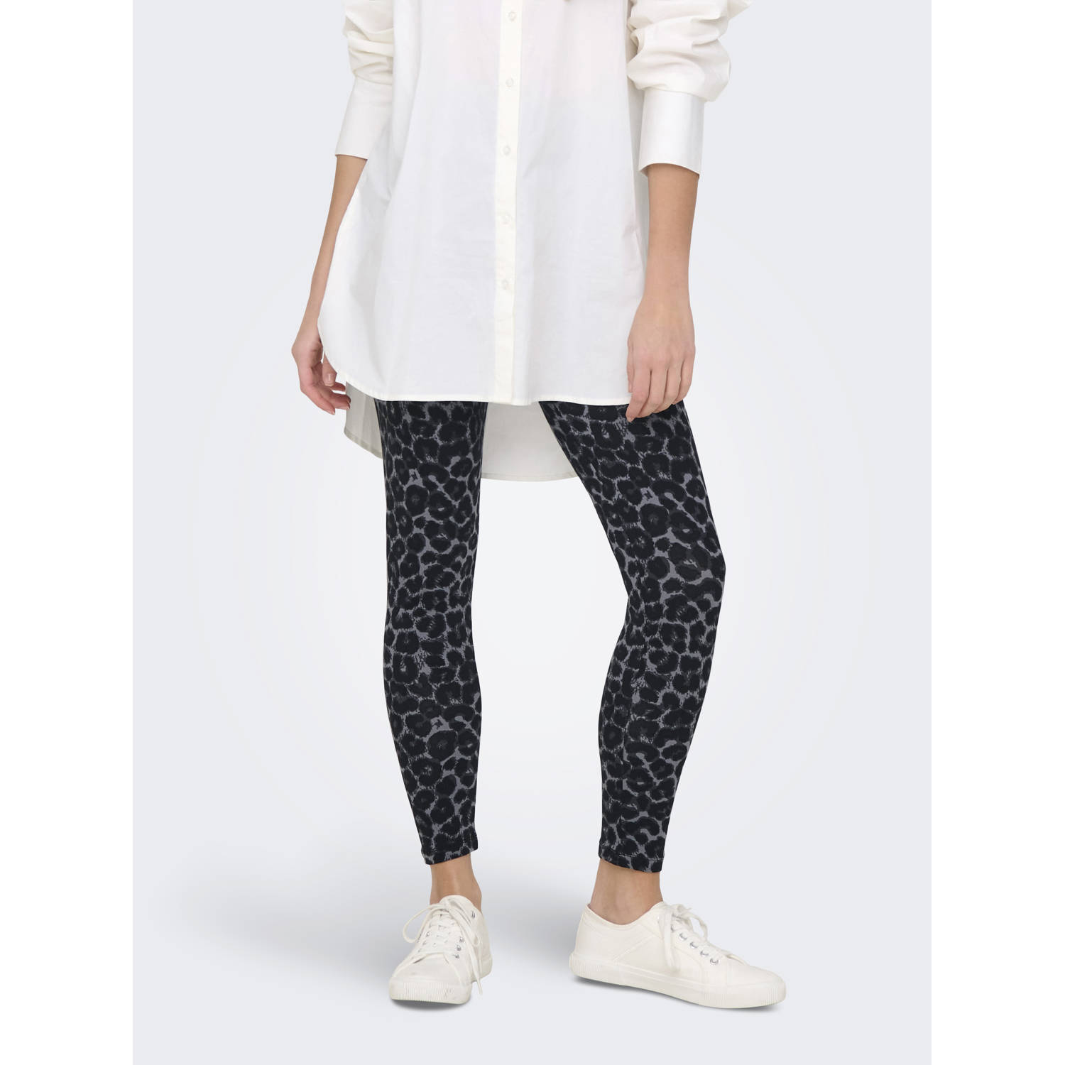 JDY legging CHARLOTTE met panterprint grijs