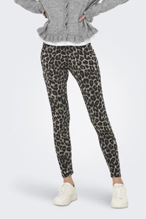 legging JDYCHARLOTTE met panterprint taupe/donkergrijs