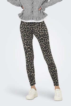 legging JDYCHARLOTTE met panterprint taupe/donkergrijs