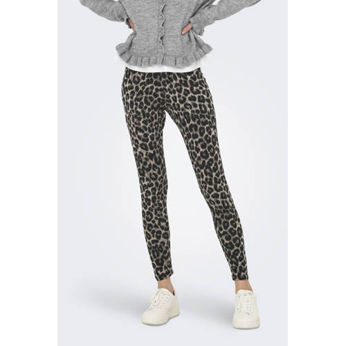 JDY legging JDYCHARLOTTE met panterprint taupe/donkergrijs afbeelding