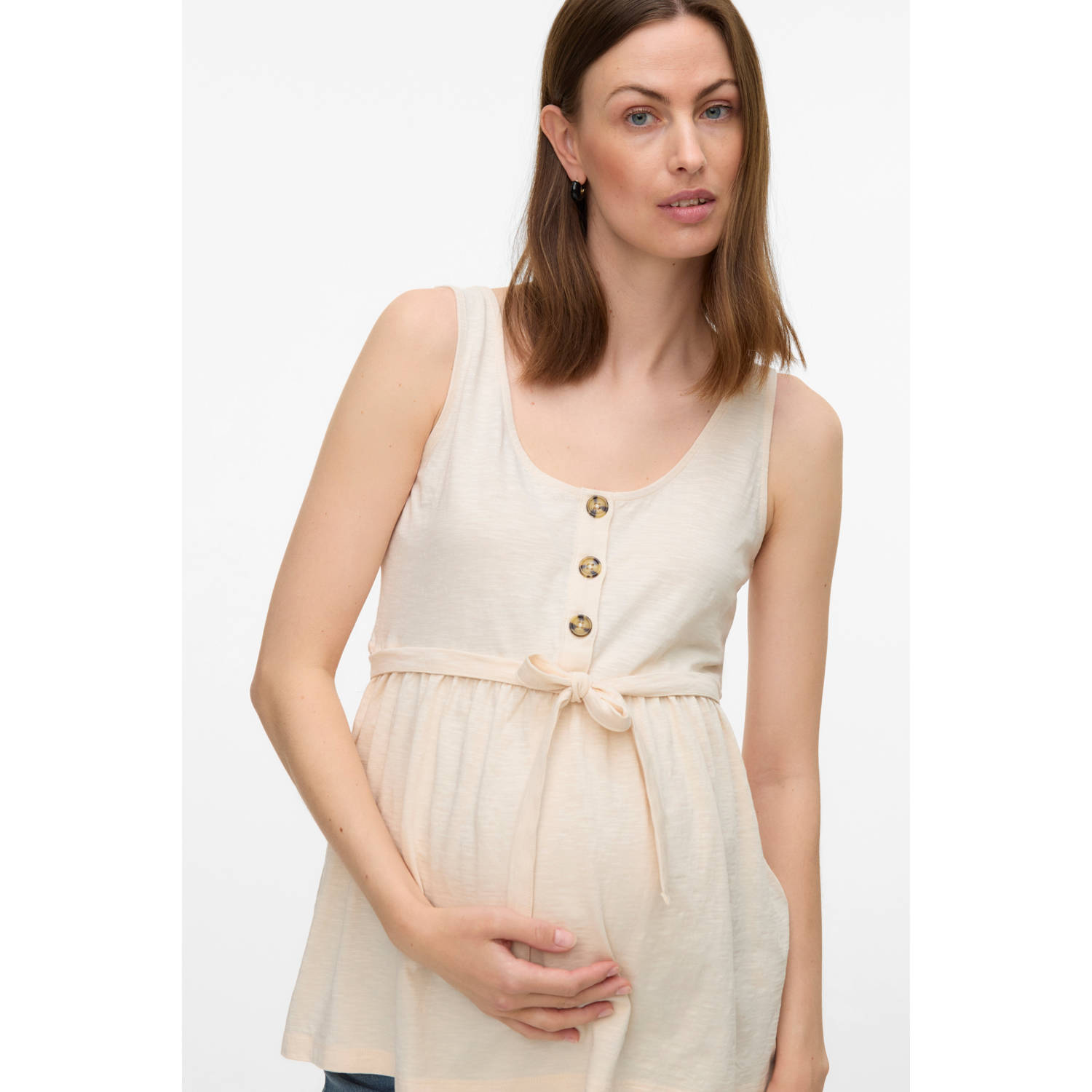 MAMALICIOUS zwangerschaps- en voedings mouwloze top ecru