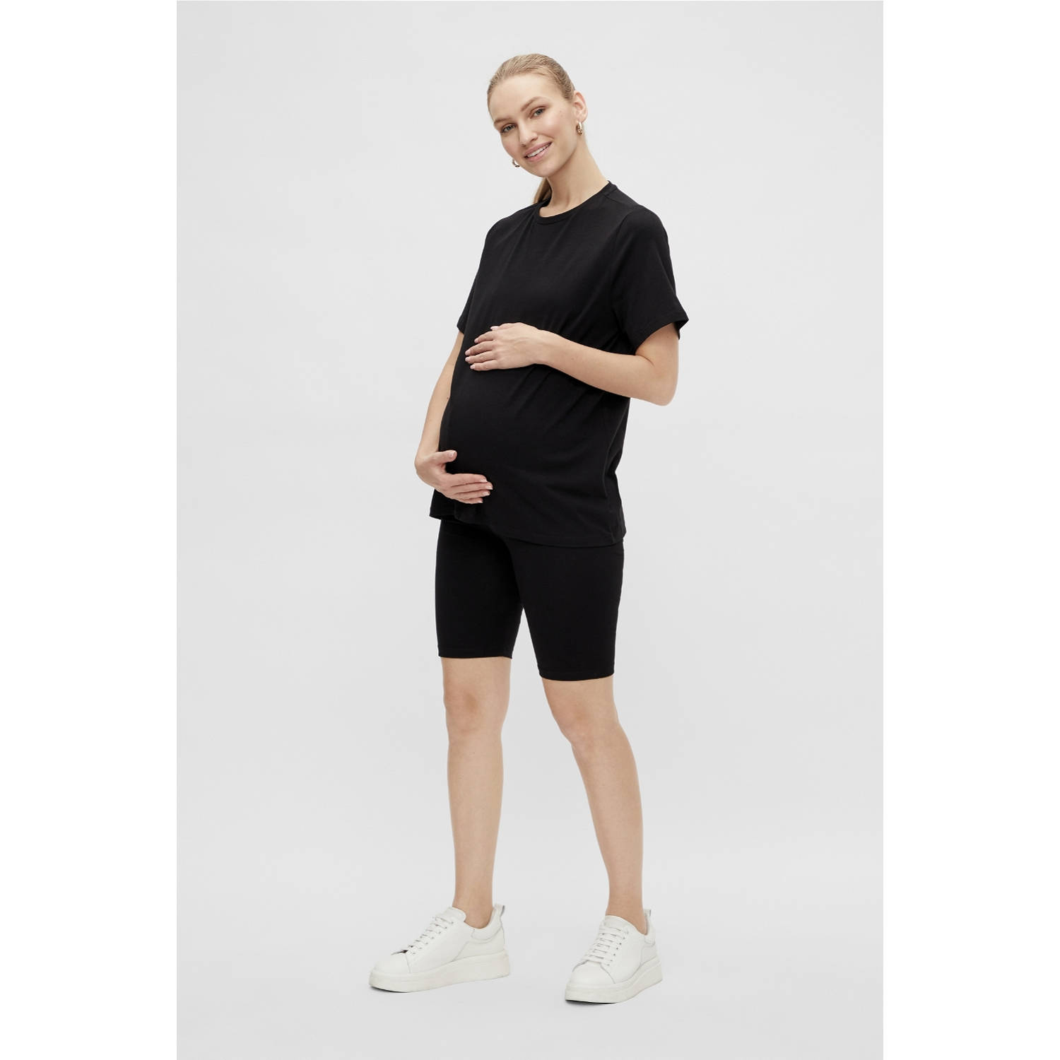 MAMALICIOUS zwangerschaps T-shirt + bikershort MLSALLY zwart
