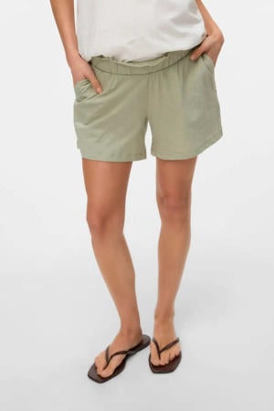 regular waist zwangerschaps sweatshort grijsgroen