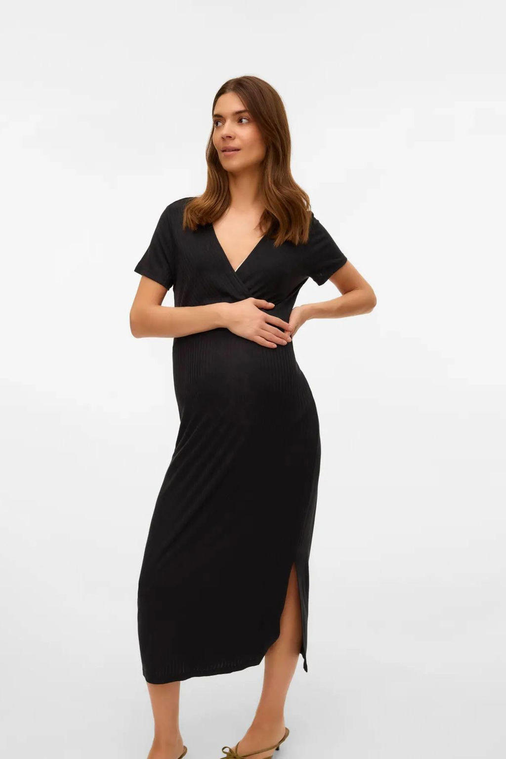 MAMALICIOUS zwangerschaps- en voedings maxi jurk zwart