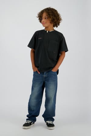 relaxed loose fit jeans dark blue denim