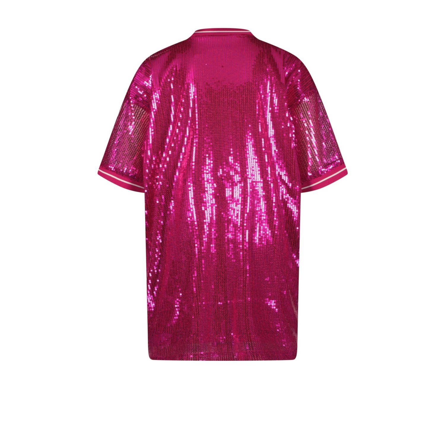 Vingino t-shirtjurk met pailletten fuchsia