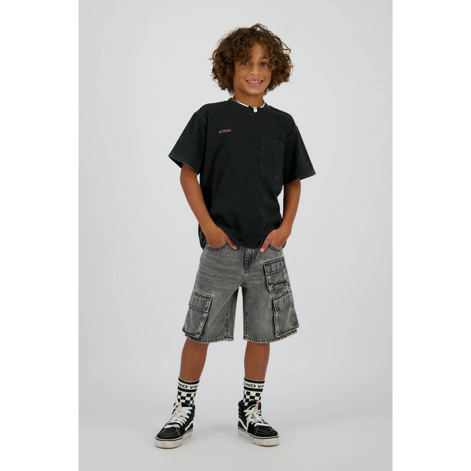 VINGINO Jongens Polo's & T-shirts Harmony Zwart