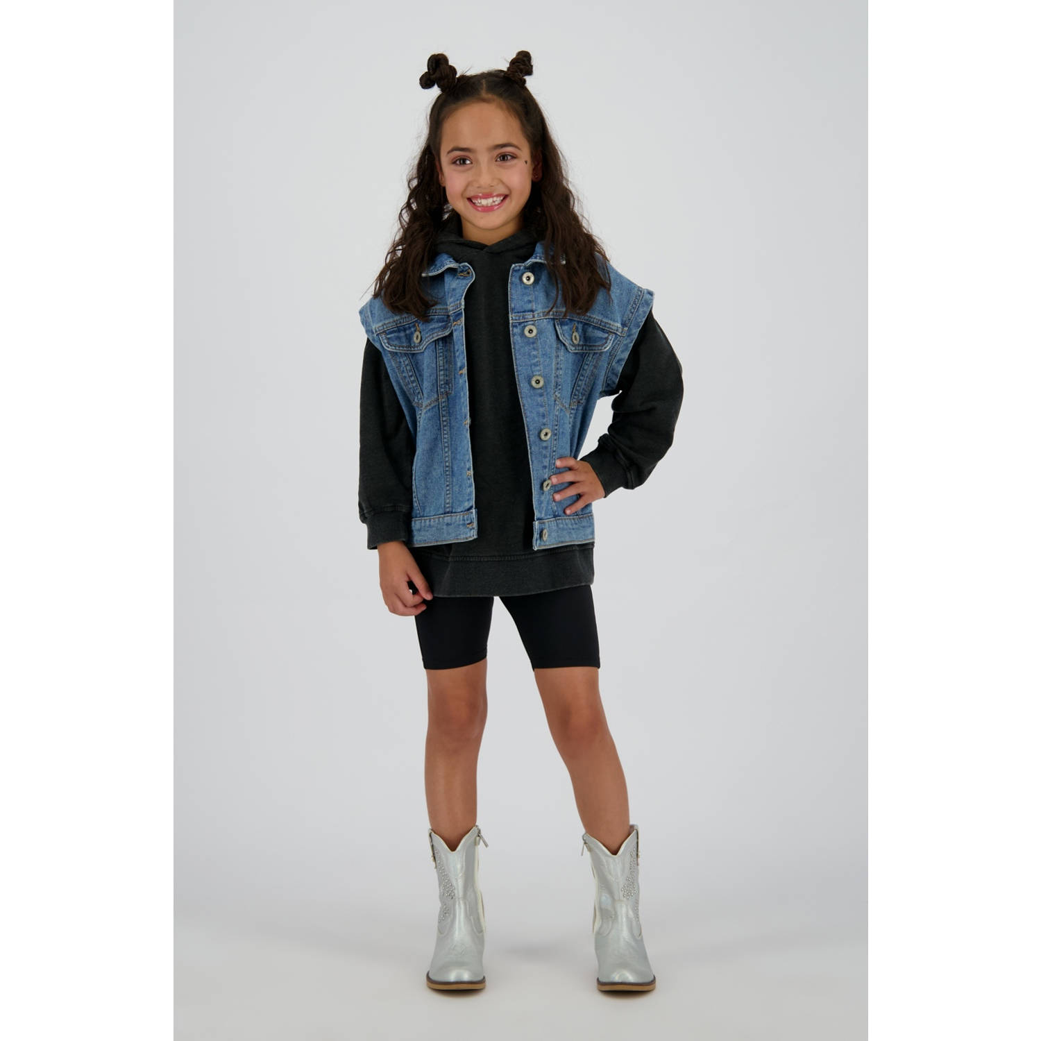 Vingino denim gilet medium blue denim