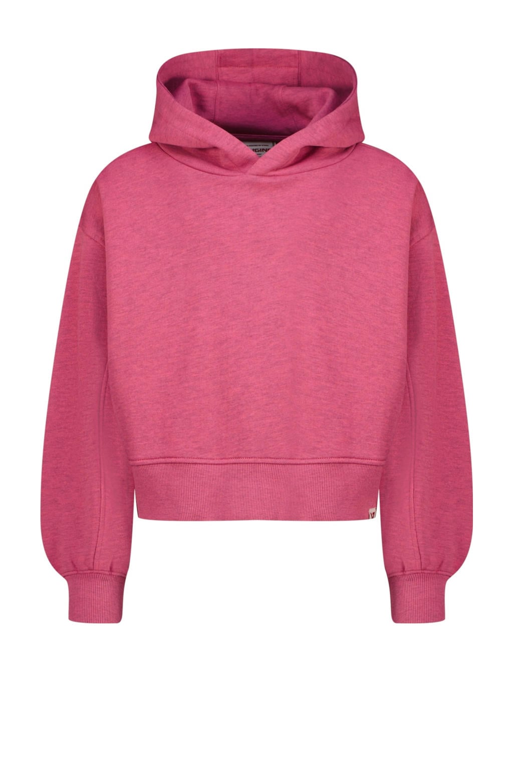 Roze meisjes Vingino hoodie van katoen met effen, lange mouwen en capuchon