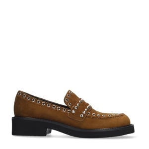 Cuero suède loafers cognac