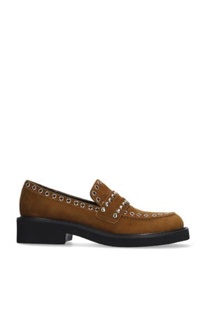 Cuero suède loafers cognac
