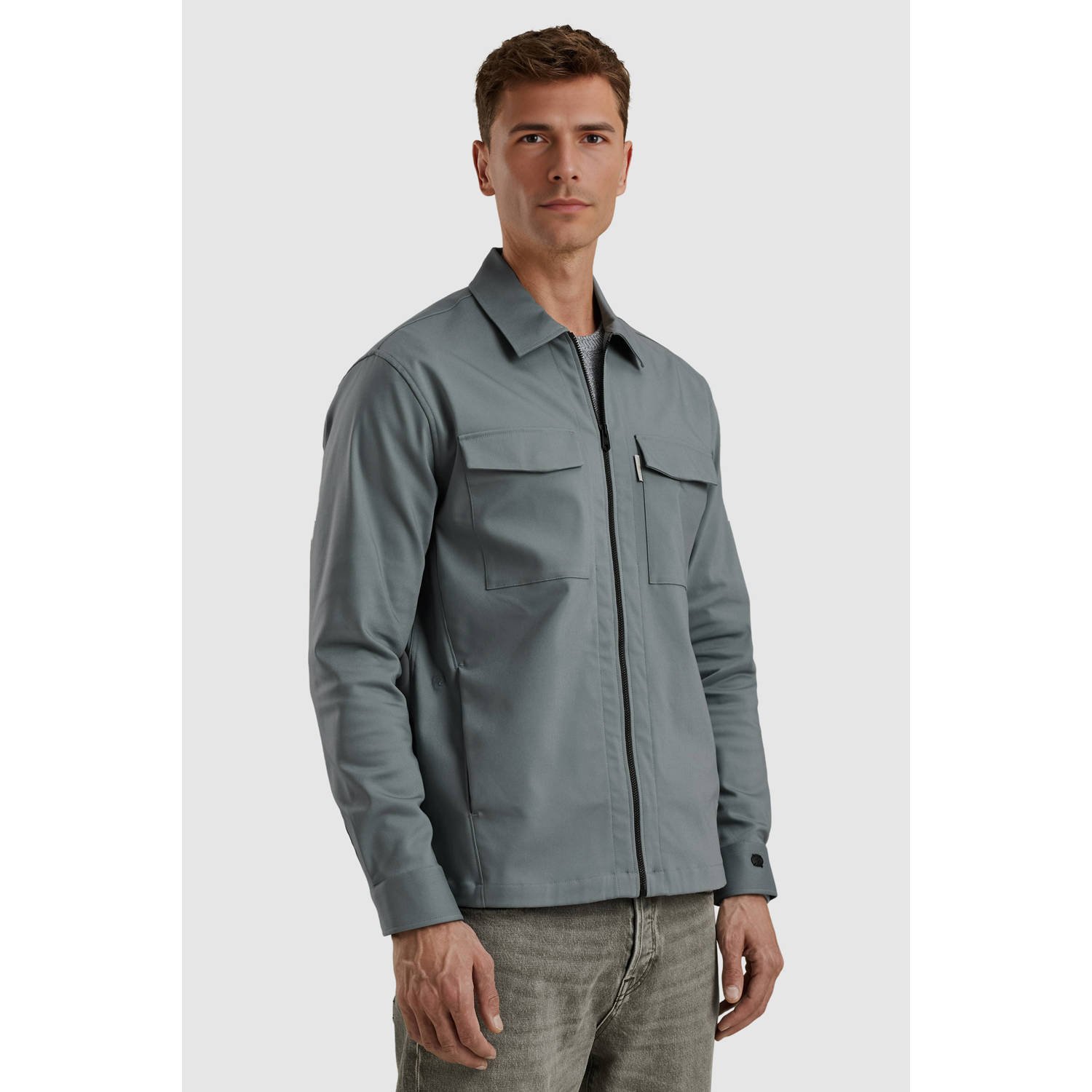 Cast Iron overshirt grijsblauw