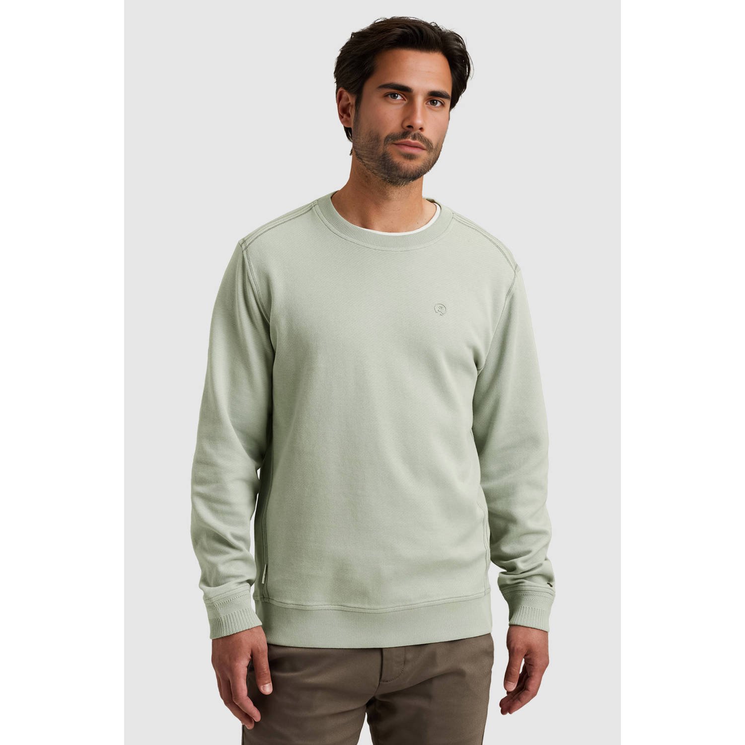 CAST IRON Heren Truien & Vesten Regular Fit Twill Lichtgrijs
