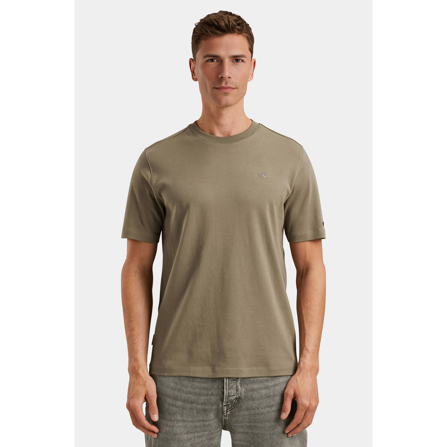 CAST IRON Heren Polo's & T-shirts Regular Fit Interlock Beige