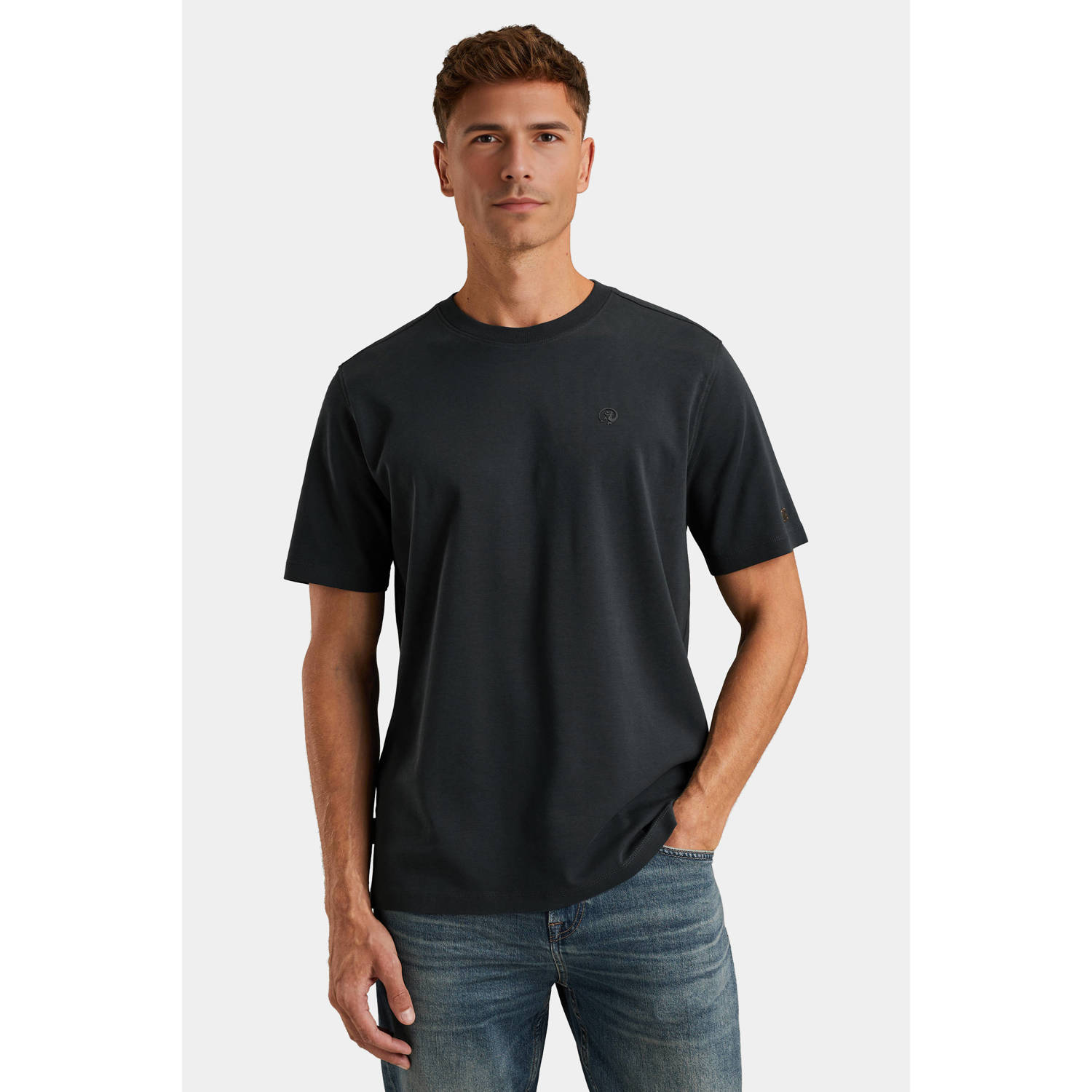 Cast Iron regular T-shirt donkerblauw