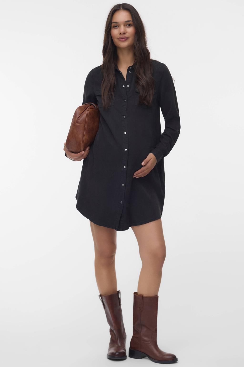 VERO MODA MATERNITY zwangerschaps jurk zwart