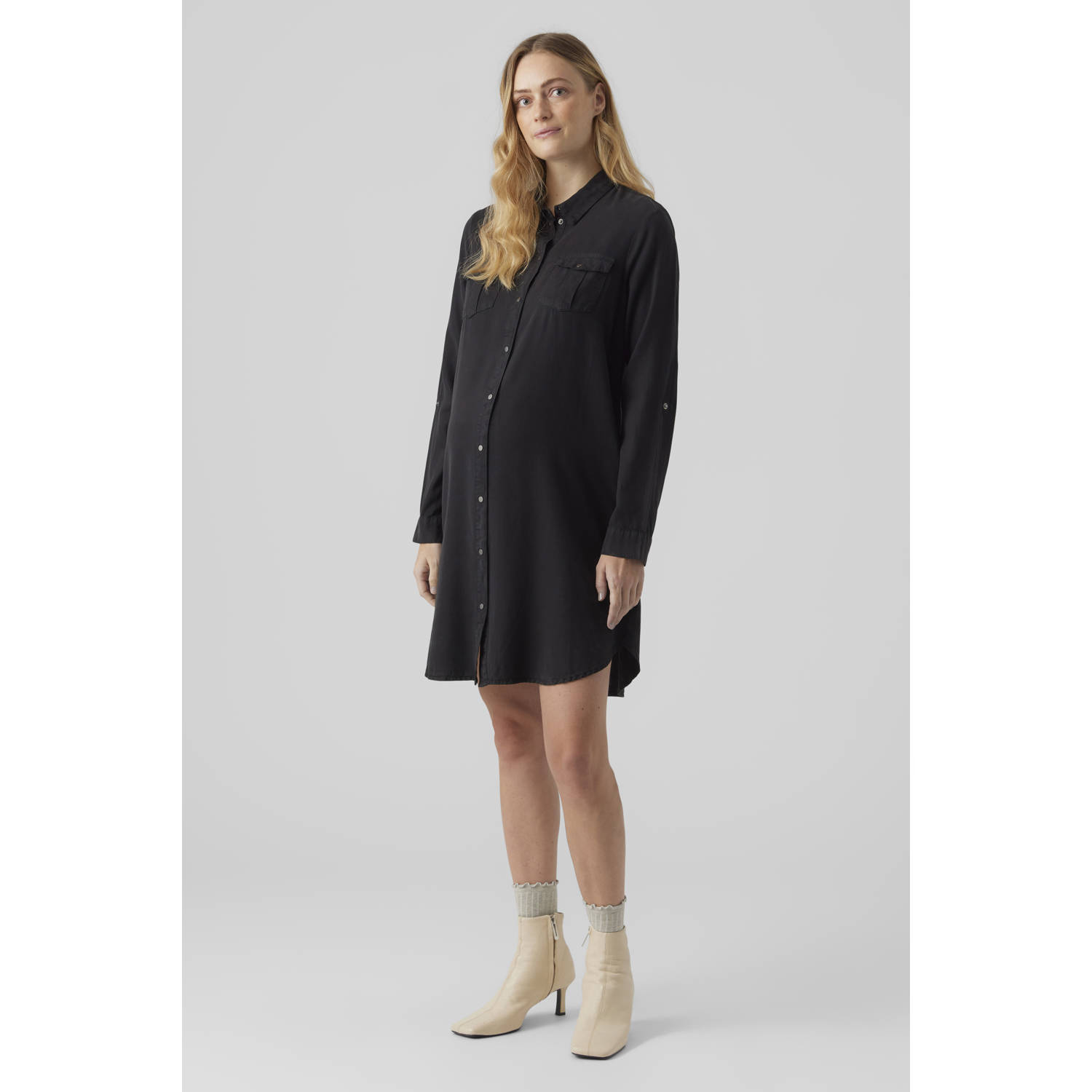 VERO MODA MATERNITY zwangerschaps jurk zwart