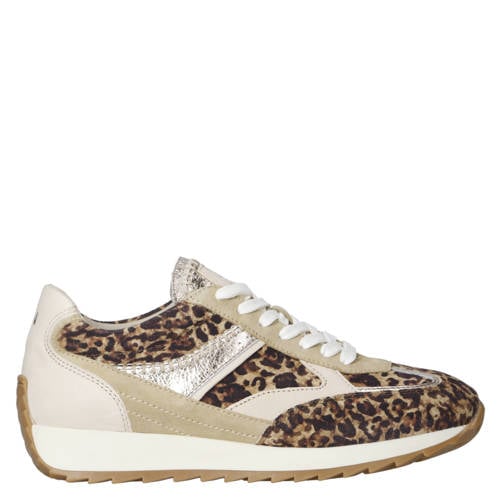Piedi Nudi Harlem 02.05 suède sneakers met panterprint beige/zilver afbeelding