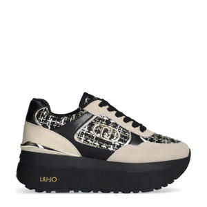 sneakers zwart/beige
