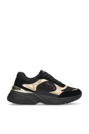 LJ01 01 chunky leren sneakers zwart/goud
