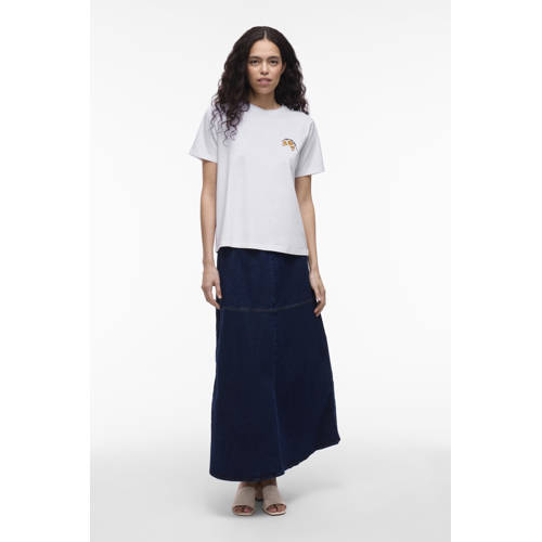 VILA jersey T-shirt wit met croissantprint afbeelding
