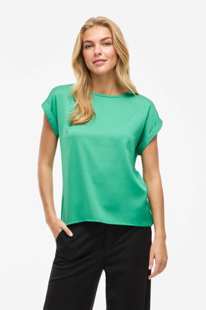 satijnen blousetop groen