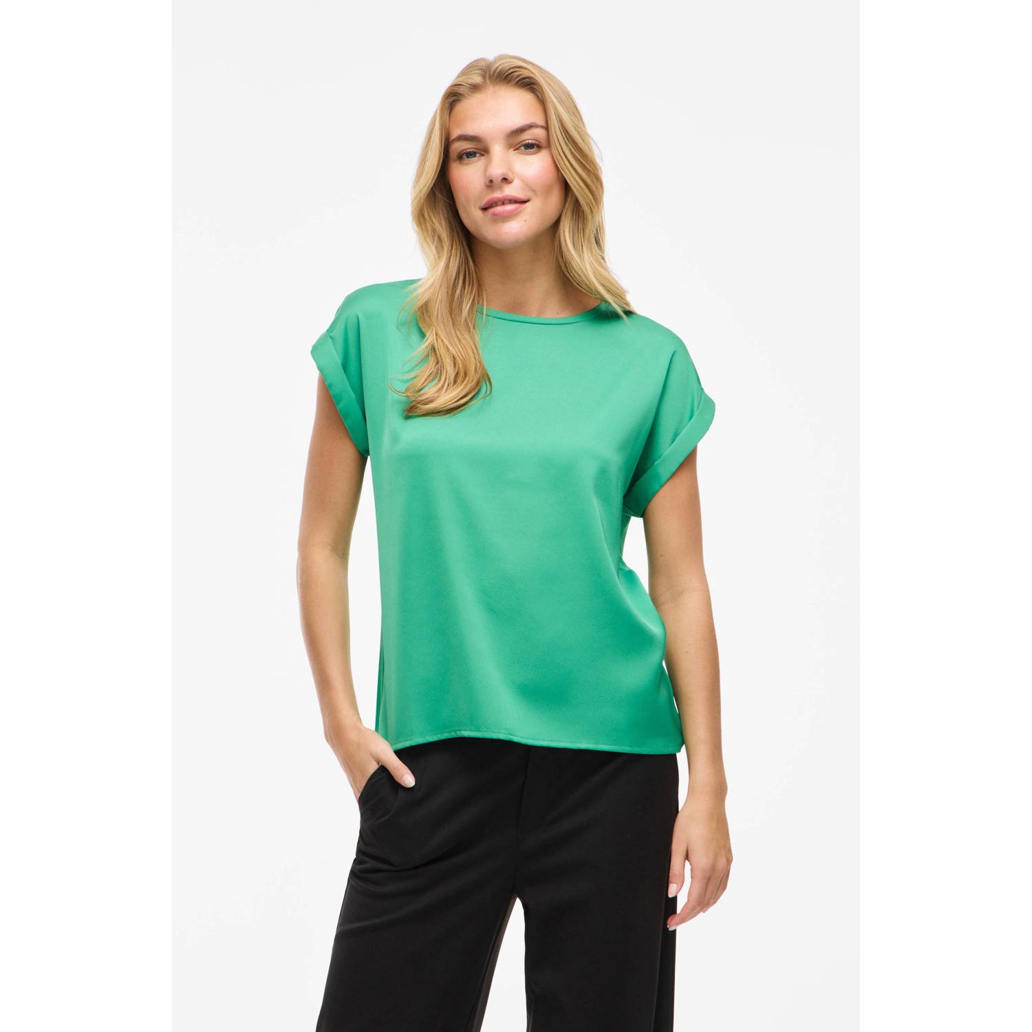 Vila Shirt met korte mouwen VIELLETTE S S SATIN TOP NOOS