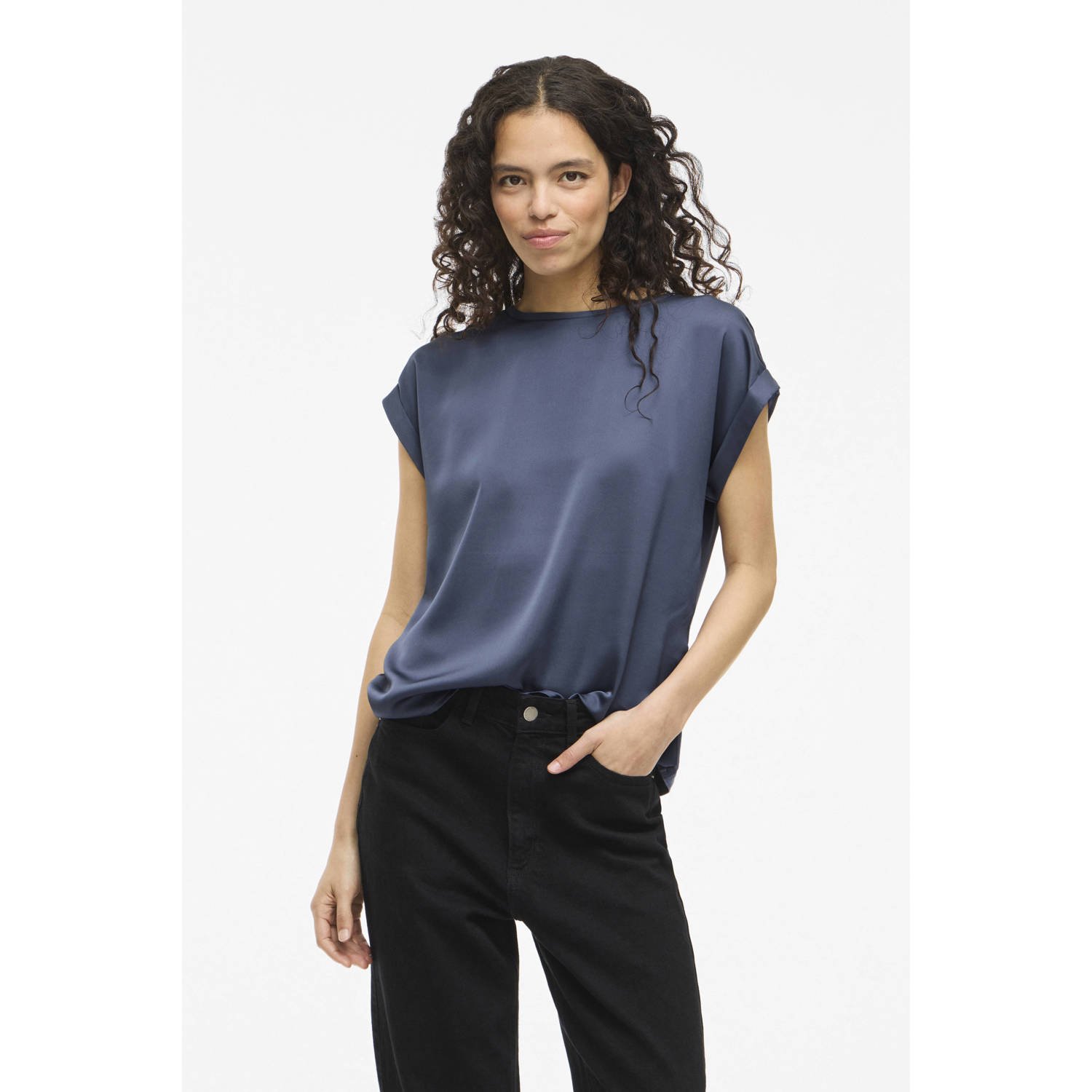 Vila Shirt met korte mouwen VIELLETTE S S SATIN TOP NOOS