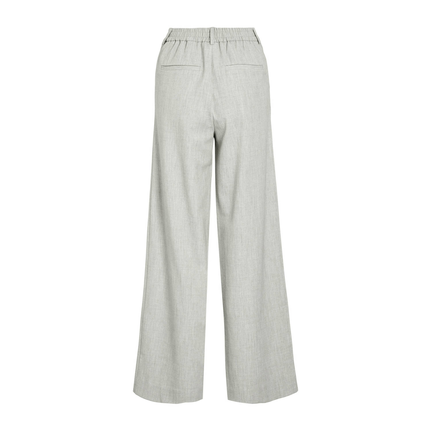 VILA wide leg high waist casual broek grijs