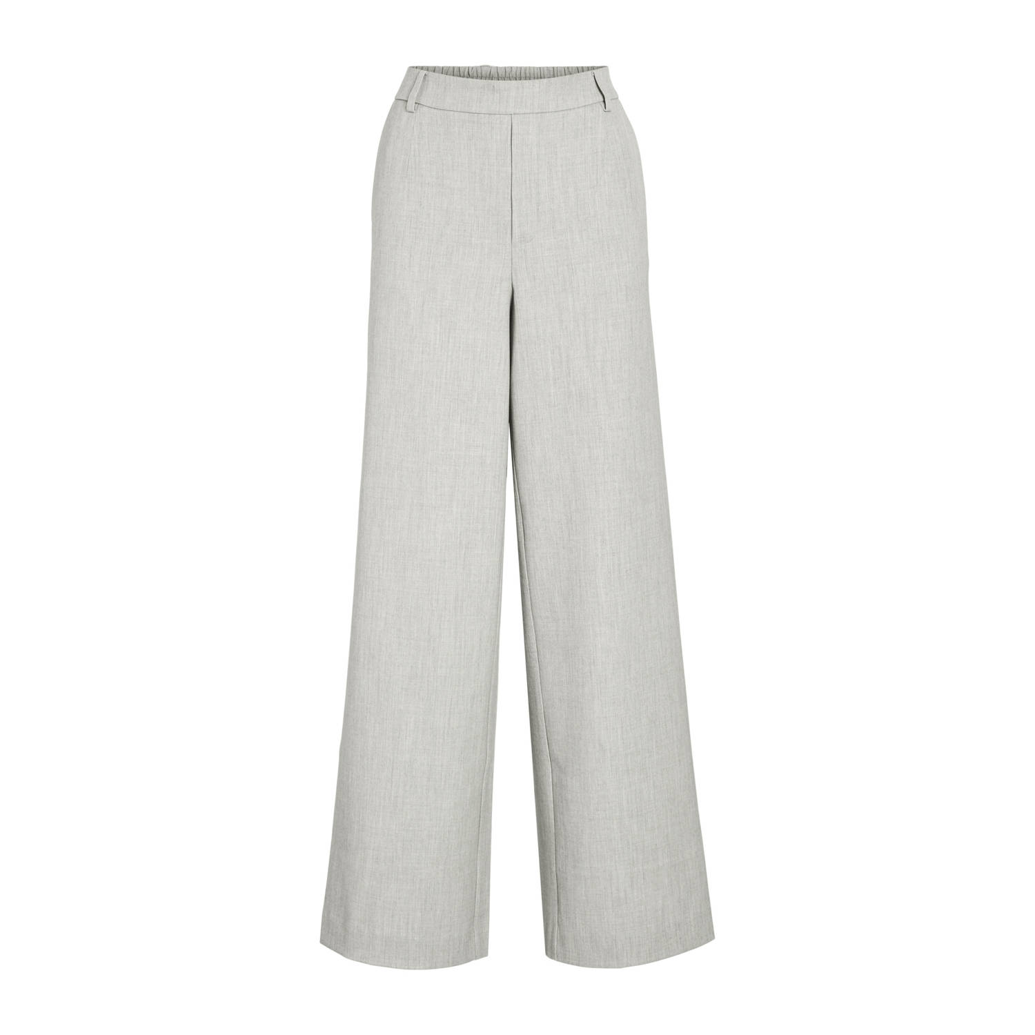 VILA wide leg high waist casual broek grijs