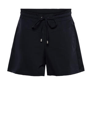 travelstof slim regular waist casual short donkerblauw