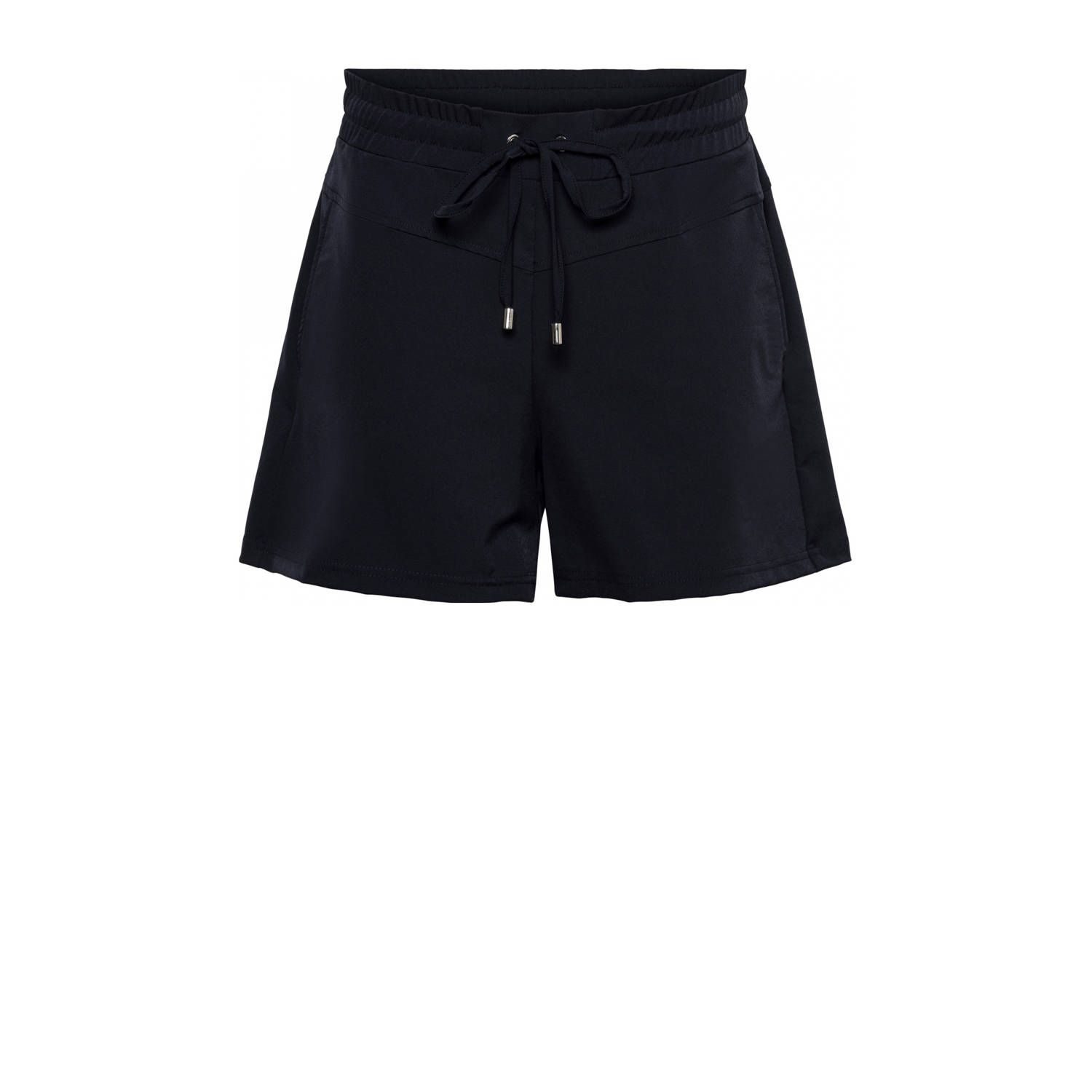 &Co Woman travelstof slim regular waist casual short donkerblauw