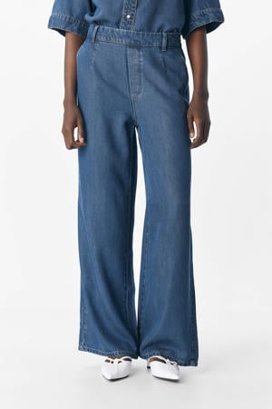 denim wide leg regular waist casual broek