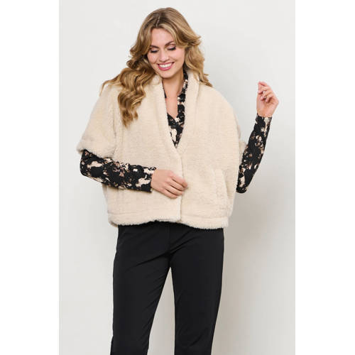 &Co Woman teddy gebreid vest beige afbeelding