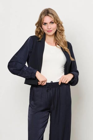 fluwelen regular blazer donkerblauw