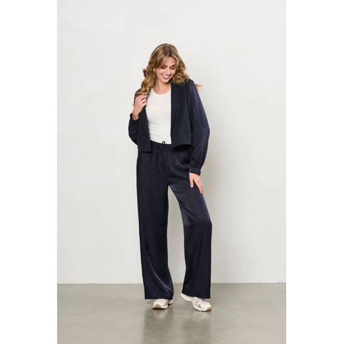 &Co Woman fluwelen regular blazer donkerblauw afbeelding