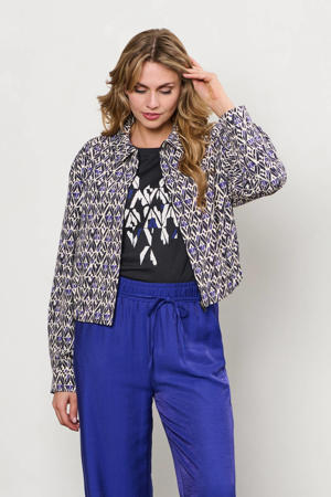 regular blazer travelstof donkerblauw