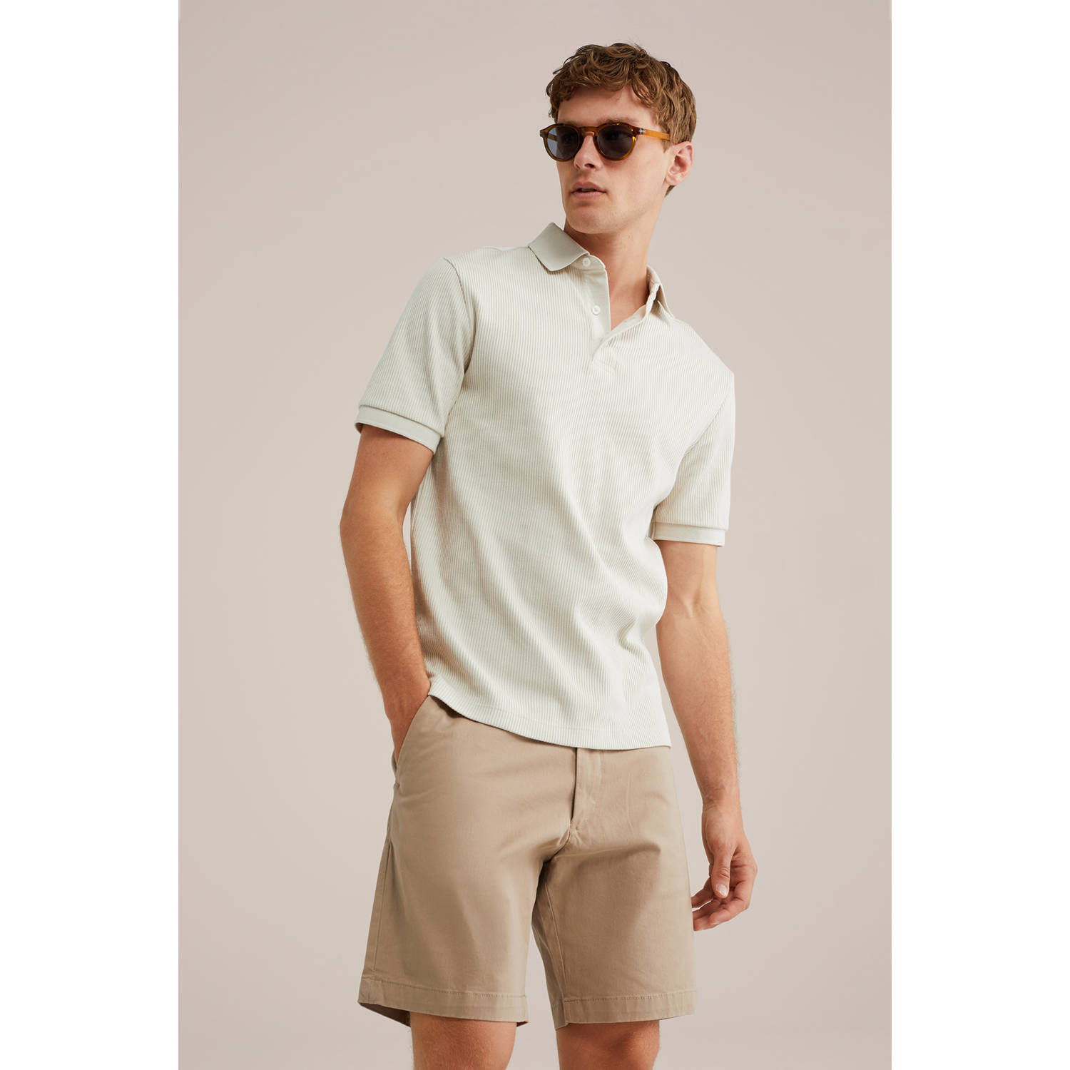 WE Fashion loose chino short beige