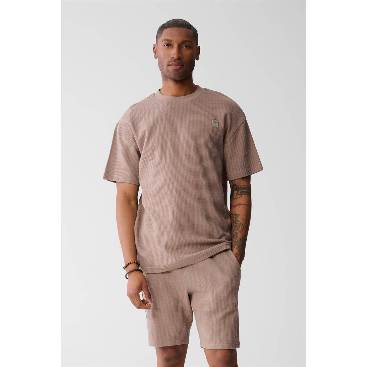 Shoeby T-shirt met textuur lichtbruin