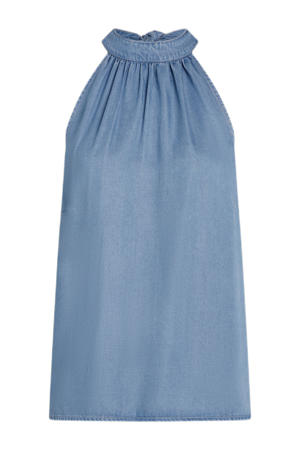 haltertop light blue denim