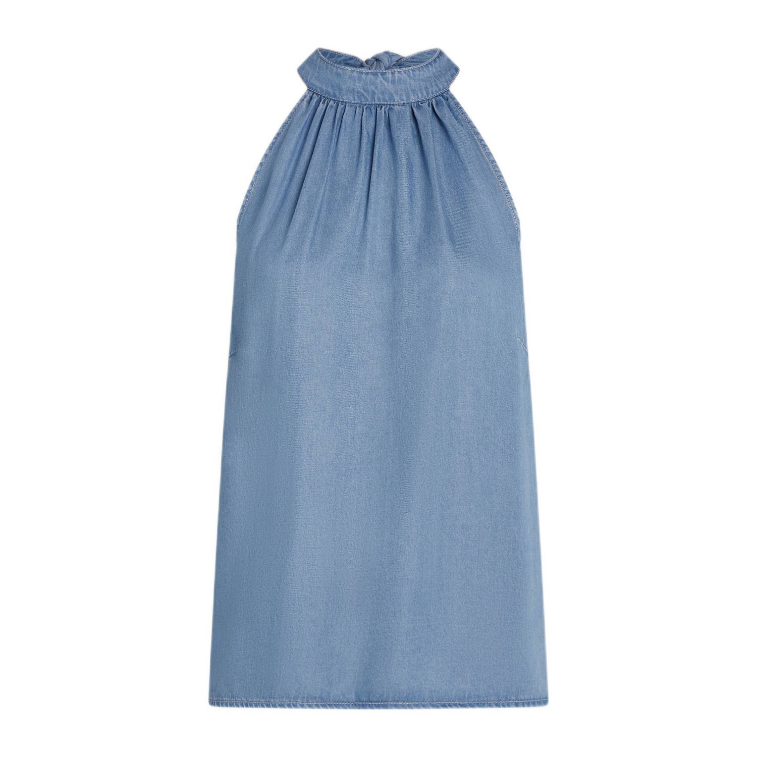 Beaumont haltertop light blue denim