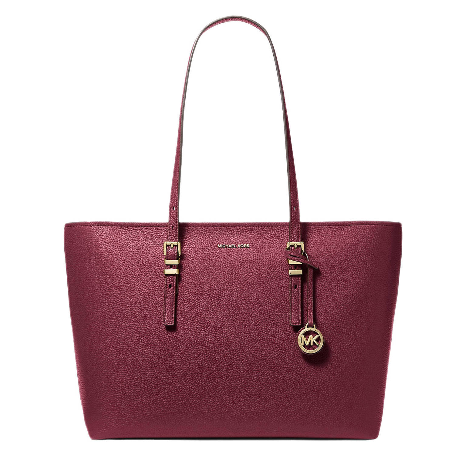 Michael Kors leren shopper Quinn bordeauxrood