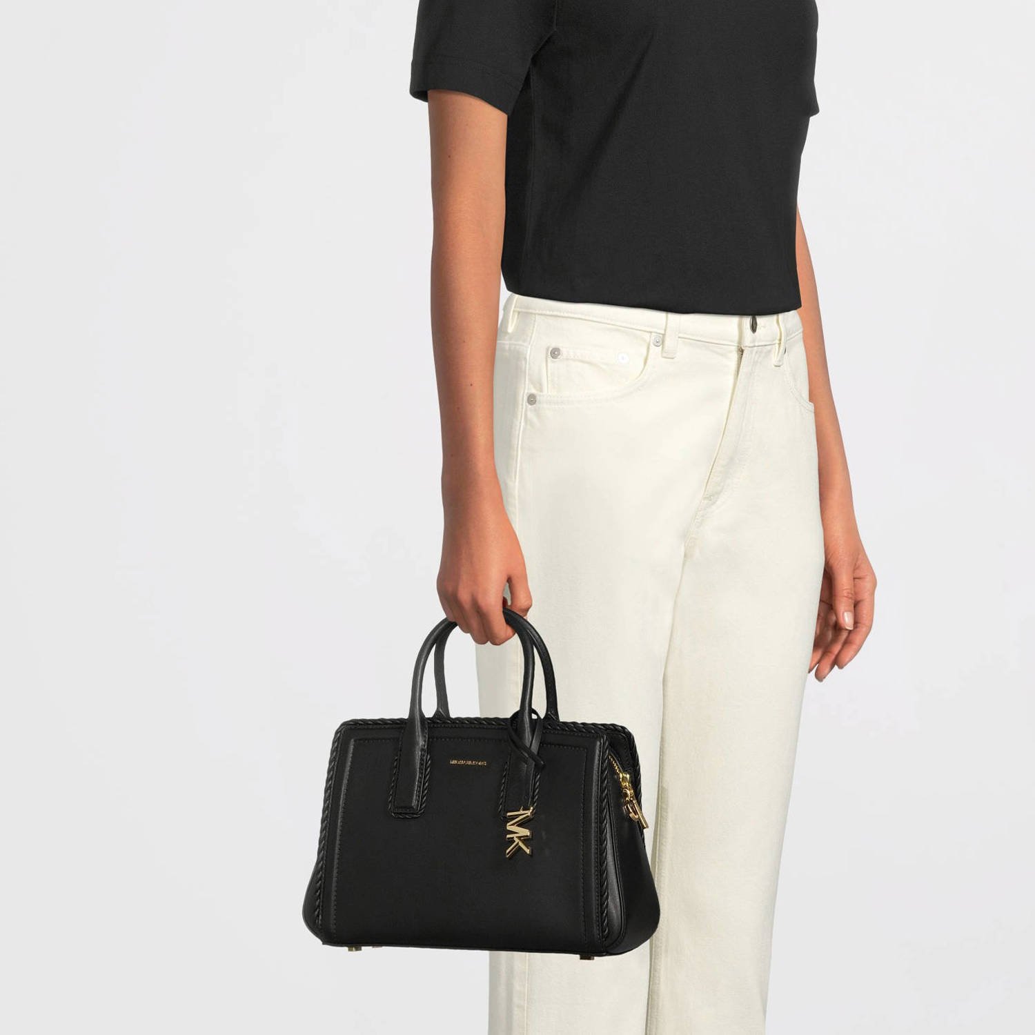 Michael Kors leren mini handtas Laila zwart